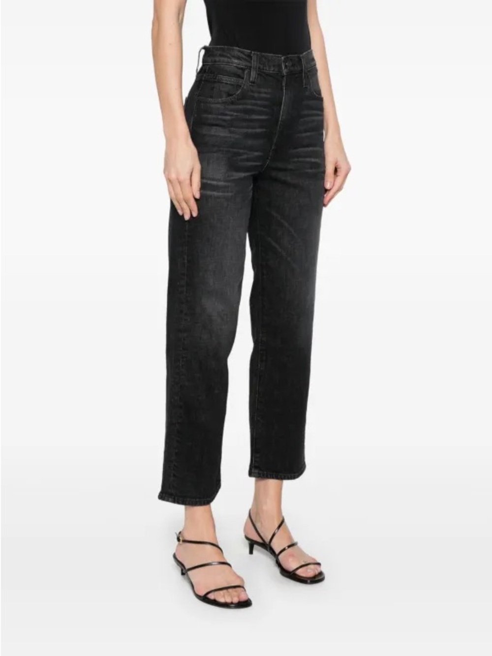 SLVRLAKE London Crop Faded Black Jeans In Underground Wash Size 29‎